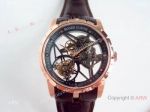 Swiss Replica Roger Dubuis Excalibur Rose Gold Skeleton BBR Factory 505SQ Watch